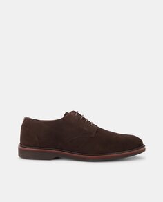 Мужские темно-коричневые замшевые туфли на шнуровке с гладким верхом и формованной подошвой из ЭВА Dustin, темно коричневый