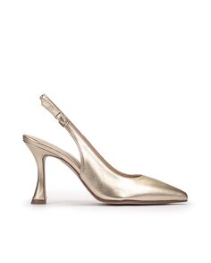 Женские золотистые кожаные туфли с пяткой на пятке Pedro Miralles, золотой