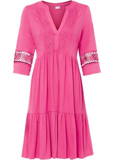 Платье-туника с кружевом Bodyflirt, розовый