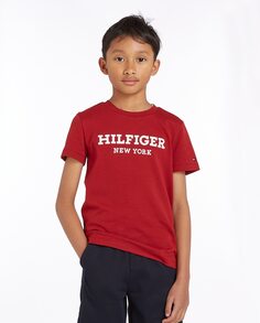 Футболка для мальчика с круглым вырезом и короткими рукавами Tommy Hilfiger, красный