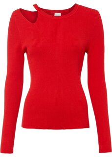 Пуловер с вырезом Bodyflirt, красный