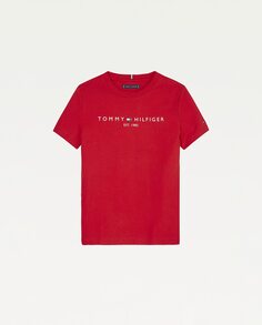 Красная футболка для мальчика с коротким рукавом Tommy Hilfiger, красный
