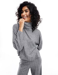 Свитер Miss Selfridge Brushed Cosy Roll Neck Co-ord, серый