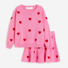 Комплект свитер и юбка H&amp;M Cotton, 2 предмета, розовый H&M
