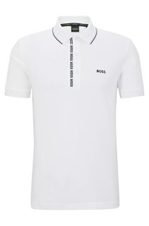 Рубашка-поло Hugo/Hugo Boss Cotton-pique Slim-fit With Logo Details, белый