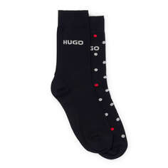 Набор Носков с Блестящим Логотипом Hugo In A Cotton Blend, 2 пары, черный