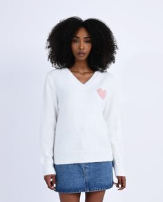 Женский свитер с длинными рукавами и принтом в виде сердечек Molly Bracken, белый