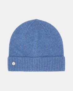 Вязаная шапка из 100% кашемира синего цвета Latouche, синий