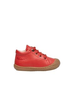 Красные детские кожаные кроссовки First Steps Naturino, красный