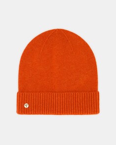 Вязаная шапка из 100% кашемира темно-зеленого цвета Latouche, оранжевый