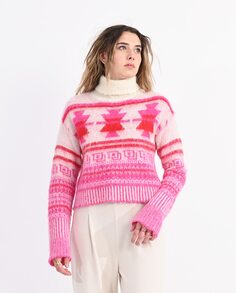 Женский свитер с высоким воротником и принтом Lili Sidonio, розовый