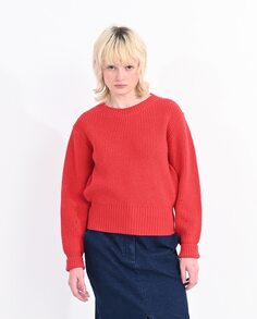 Женский свитер в рубчик с длинными рукавами Lili Sidonio, красный