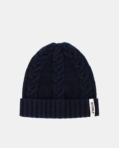 Темно-синяя шапка из переработанной шерсти Ecoalf, темно-синий