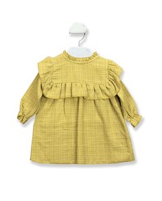 Платье для девочки из 100% хлопка с рюшами на кокетке BABIDÚ, желтый