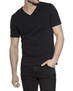 Мужская футболка из органического хлопка с короткими рукавами и V-образным вырезом Bread &amp; Boxers, черный