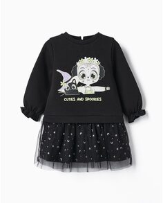 Платье для девочки в сочетании с принтом на Хэллоуин Zippy, черный