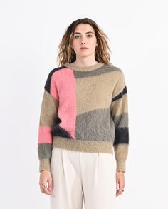 Женский свитер с длинными рукавами и геометрическим узором Lili Sidonio