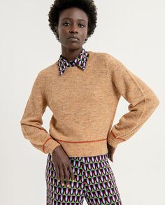 Короткий женский свитер с рукавами-буфами Surkana, бежевый