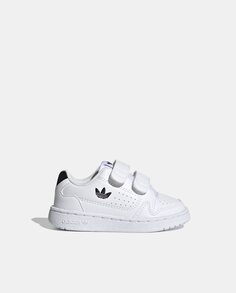 Низкие белые детские кроссовки с логотипом и двойной застежкой на липучке adidas, белый