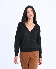 Женский свитер-перекресток с длинными рукавами Molly Bracken, черный