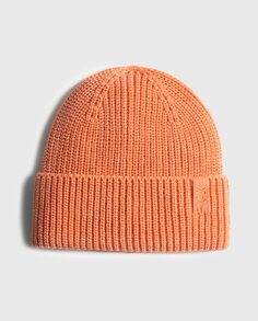 Оранжевая женская шапка с логотипом сбоку Kalk, оранжевый