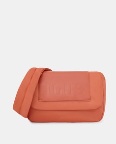 Оранжевая сумка через плечо из переработанного материала с магнитной кнопкой Tous, оранжевый