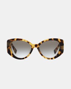 Солнцезащитные очки «кошачий глаз» из ацетата гаваны Miu Miu, коричневый