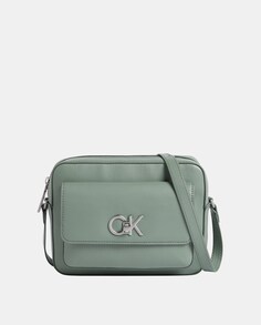 Маленькая зеленая сумка через плечо на молнии Calvin Klein, зеленый