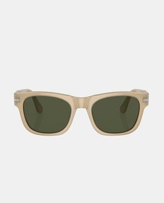 Унисекс квадратные бежевые солнцезащитные очки из ацетата Persol, бежевый