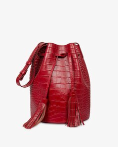 Женская красная кожаная сумка на плечо с гравировкой кокоса Leandra, красный