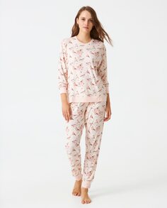 Длинная женская пижама из модала с принтом J&amp;J Brothers, розовый