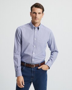 Мужская классическая рубашка классического кроя без утюга Emidio Tucci, темно-синий