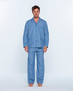 Мужская длинная пижама из ткани темно-синего цвета Punto Blanco