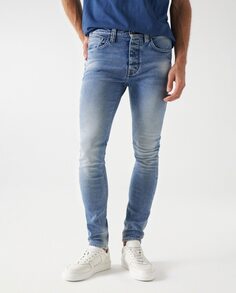 Мужские джинсы скинни с эффектом потертости Salsa Jeans, синий
