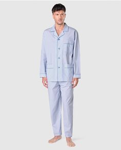 Длинная мужская пижама из ткани синего цвета El Búho Nocturno, синий