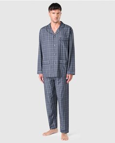 Мужская длинная пижама из ткани темно-синего цвета El Búho Nocturno, темно-синий