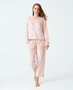 Женская однотонная бархатная пижама с V-образным вырезом J&amp;J Brothers, розовый