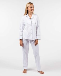 Длинная однотонная женская пижама из хлопка Kiff-Kiff, белый