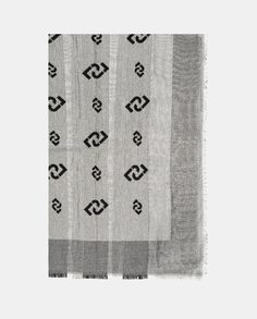 Черный жаккардовый шарф с логотипом Liu Jo, черный
