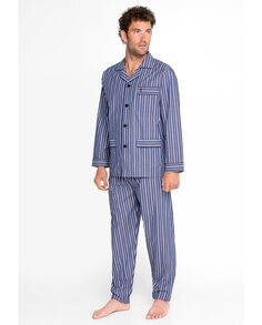 Мужская длинная пижама из ткани синего цвета El Búho Nocturno, темно-синий