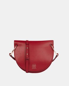 Маленькая бордовая сумка через плечо с металлизированным логотипом Tommy Hilfiger, бордо