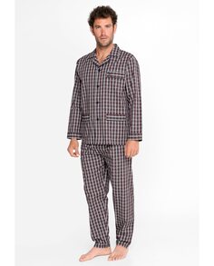 Мужская длинная пижама из темно-бордовой ткани El Búho Nocturno, гранатовый
