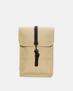 Водостойкий мини-рюкзак среднего размера матового бежевого цвета Rains, бежевый