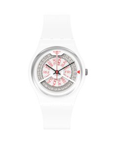 Белые часы N-igma с белым силиконовым ремешком Swatch, белый