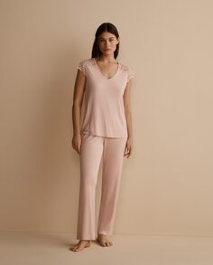 Женская пижама с V-образным вырезом и принтом Énfasis, светло-розовый