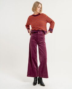 Однотонные женские расклешенные брюки с карманами Surkana, фиолетовый