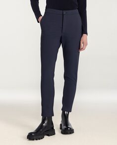 Женские брюки с принтом «гусиные лапки» и карманами Naulover, темно-синий