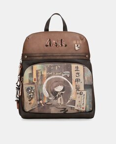 Средний рюкзак с фантазийным принтом и передним карманом Anekke, мультиколор