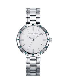 Женские часы Kiss с тремя стальными стрелками и белым циферблатом Viceroy, серебро