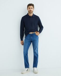 Мужские джинсы техасского узкого кроя с 5 карманами Wrangler, синий
